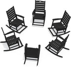 SERWALL Outdoor Rocking Chair Set of 6, Oversized HDPE Rocker, all Weather by SERWALL