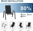 Patio Chairs Set of 6, Stackable Chairs - Image 6