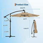 Garvee 10FT Solar Lights Offset Patio Umbrella - Image 4