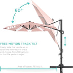 Best Choice Products 10ft Solar LED Cantilever Patio Umbrella, 360-Degree - Image 5