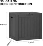 36 Gallon Outdoor Deck Box, Lockable Waterproof Outdoor Storage Boxes - Image 2