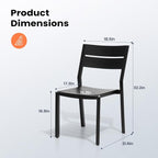 Pellebant Aluminum Stackable Outdoor Patio Dining Chairs Set of 4 | Outdoor - Image 3