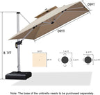 PURPLE LEAF Cantilever Outdoor Umbrella 9' x 9' Square Double Top, 3-Yr - Image 9