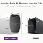 PURPLE LEAF Cantilever Patio Umbrellas 12' x 12' Large Double Top Brick Red | - Image 5