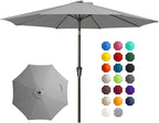 JEAREY 10 ft Outdoor Patio Umbrella w/Tilt and Crank, Light Gray | 8 Sturdy by JEAREYOutdoorsCollection