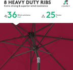 JEAREY 10FT Outdoor Patio Umbrella Outdoor Table Umbrella - Image 5