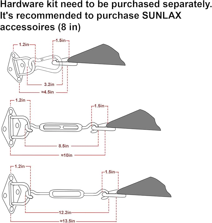 16' x 20' Rectangle Shade Sail Butter Cream UV Block Outdoor Canopy | Outdoor - Image 3