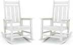 Oversized Outdoor Rocking Chair Set of 2, HDPE Patio Rockers by KINGYES