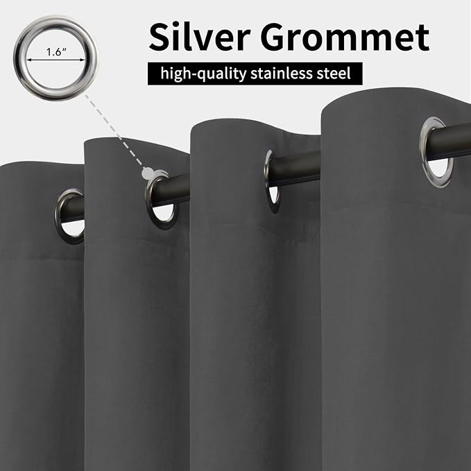 Easy-Going Outdoor Curtains for Patio 6 Panels, 54x96 inch, Weatherproof - Image 2