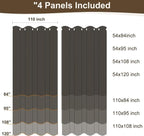 Windproof Outdoor Curtains for Patio Waterproof 4 Pcs 110x84 In Cream | Grommet - Image 9