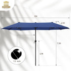 HERA'S PALACE 13 ft Large Patio Umbrella, Double-Sided Twin, Outdoor Market - Image 7
