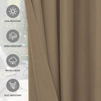 Easy-Going 100% Waterproof Outdoor Curtains 54x84 inch, Sand | Windproof - Image 5