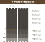 Windproof Outdoor Curtains for Patio Waterproof 4 Pcs 54x84 In Cream | Grommet - Image 9