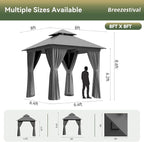 8'x8' Gazebo, Metal Frame Canopy - Image 2