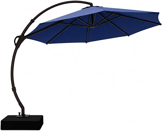 Outdoor Patio Umbrella with Base included, 12 FT Deluxe Curvy Cantilever - Image 2
