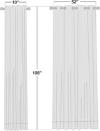 NICETOWN 2 Panels Outdoor Curtains Waterproof Extra Long W52xL108 Beige | - Image 2