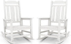 SERWALL HDPE Oversized Outdoor Rocking Chairs Set of 2, Patio Rocker, All by SERWALL