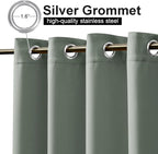 NICETOWN Windproof Sage Green Outdoor Curtains 2 Panels Top and Bottom Grommet - Image 3