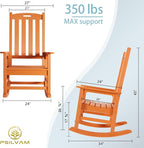 Oversized Outdoor Rocking Chair, HDPE Porch Rocker | High Back Rocking Chairs - Image 3