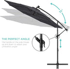 Best Choice Products 10ft Solar LED Offset Cantilever Hanging Market Patio - Image 4