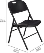 Amazon Basics Sturdy Foldable Portable Plastic Chair, 350-Pound Capacity - Image 3