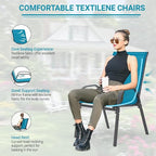 Patio Chairs Set of 6, Breathable Textilene, Weatherproof Frame, Quick Setup - Image 3