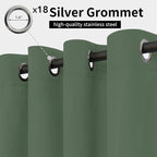 Easy-Going Outdoor Curtains for Patio 1 Panel, 150x84 inch, Sage Green | - Image 2