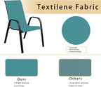 Stackable Patio Chairs Set of 1/2/4, Heavy Duty Metal Frame & Teslin Fabric - Image 4