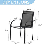 Stackable Patio Chairs Set of 4, Outdoor Dining Chairs - Image 2