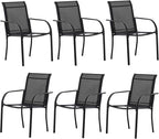 Outdoor Dining Chairs Set of 6, Stackable Patio Chair by Seekverse