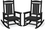 Oversized Outdoor Rocking Chairs Set of 2, HDPE Porch Rocker by KINGYES