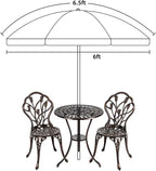 AMMSUN Patio Umbrella, 6.5 ft Outdoor Table Umbrella - Image 7