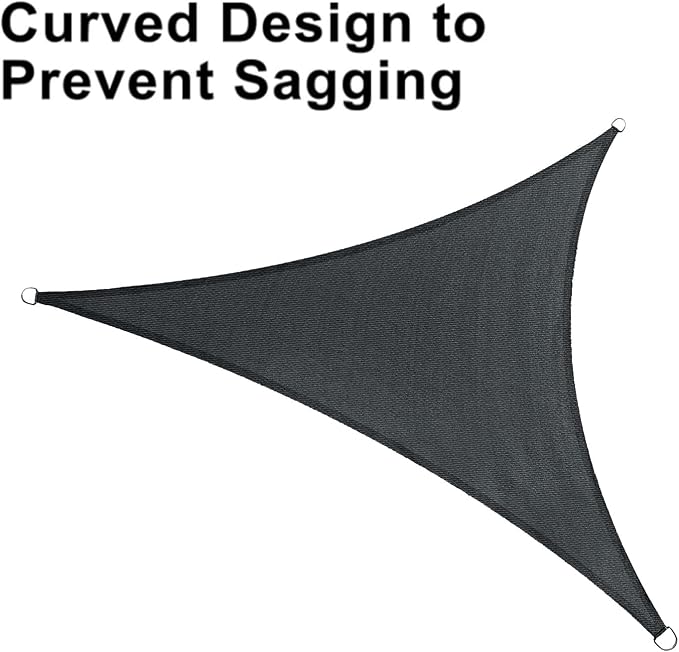 LOVE STORY Custom Size 12' x 24' x 26.8' Sun Shade Sail, Graphite Grey | HDPE - Image 6
