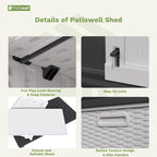 Patiowell 26 Cu.ft Plastic Outdoor Storage Cabinet, Lockable Waterproof - Image 9