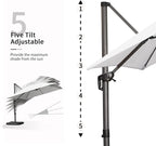PURPLE LEAF Patio Umbrella 9' x 11.5' All-Day Shade Control White | More Space - Image 6