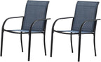 Outdoor Dining Chairs Set of 2, Stackable Patio Chairs - Image 7