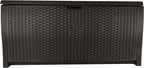 Suncast 99 Gallon Deck Garden Garage Home Wicker Resin Pool Box - Image 7