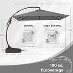 Grand patio 10x10 FT Large Cantilever Square Umbrella - Image 2