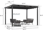 PURPLE LEAF Retractable Pergola 10' x 13' w/Double Canopy - Image 6