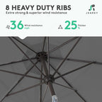 JEAREY 10 ft Outdoor Patio Umbrella w/Tilt and Crank - Image 5