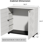 KINYING Outdoor Storage Cabinet Waterproof, 60 Gallon Resin Outdoor Storage Shed - Image 3