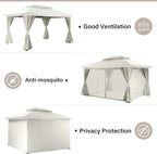 10'x13' Outdoor Gazebo, Heavy Duty Metal Frame Patio Canopy - Image 5