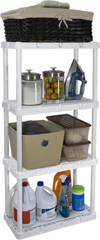 Gracious Living 4-Shelf Unit, Plastic Storage Shelves and Rack, Knect-A-Shelf - Image 9