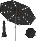 9FT Patio Umbrella with Solar Lights, Outdoor Market Umbrella with Tilt and by YourPerfectOutdoorEscape