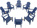 THOEOE Stackable Adirondack Chair Set of 8, HDPE Fire Pit Chairs Set of 8 | by THOEOE