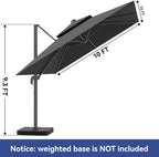 10x13FT Cantilever Outdoor Patio Umbrellas, Double Top Large Rectangle Umbrella - Image 9