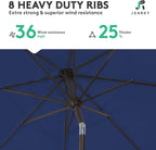 JEAREY 9FT Outdoor Patio Umbrella, Market Umbrella, Deep Blue | Outdoor Table - Image 5