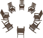 THOEOE Outdoor Rocking Chairs Set of 8, Oversized Patio Rocking Chair | HDPE by THOEOE