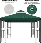 Sumfaller 10x10 FT Gazebo Replacement Canopy Top Cover | Double Tiered Canopy - Image 2