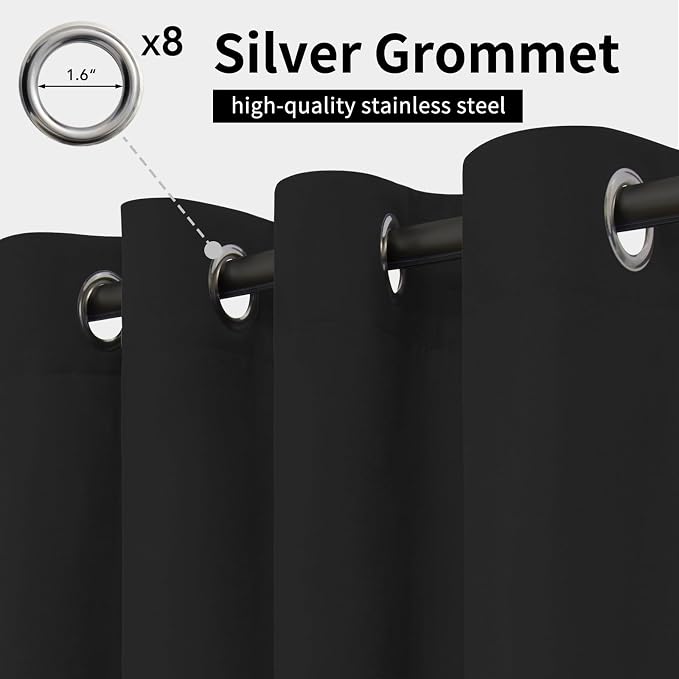 Easy-Going Outdoor Curtains for Patio 6 Panels, 54x84 inch, Weatherproof - Image 2